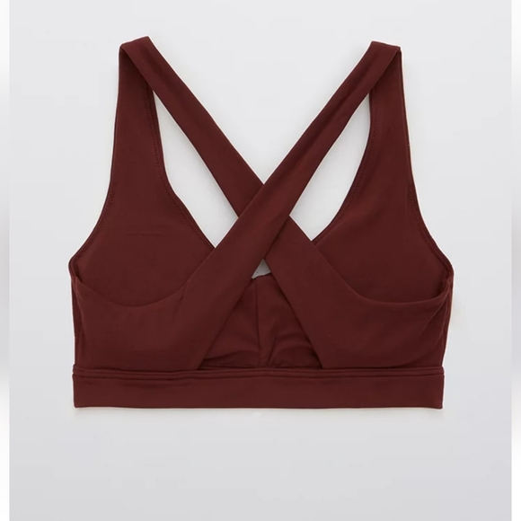 Nwt OFFLINE By Aerie Real Me Ruched Sports Bra, Royal Berry - Picture 2 of 7